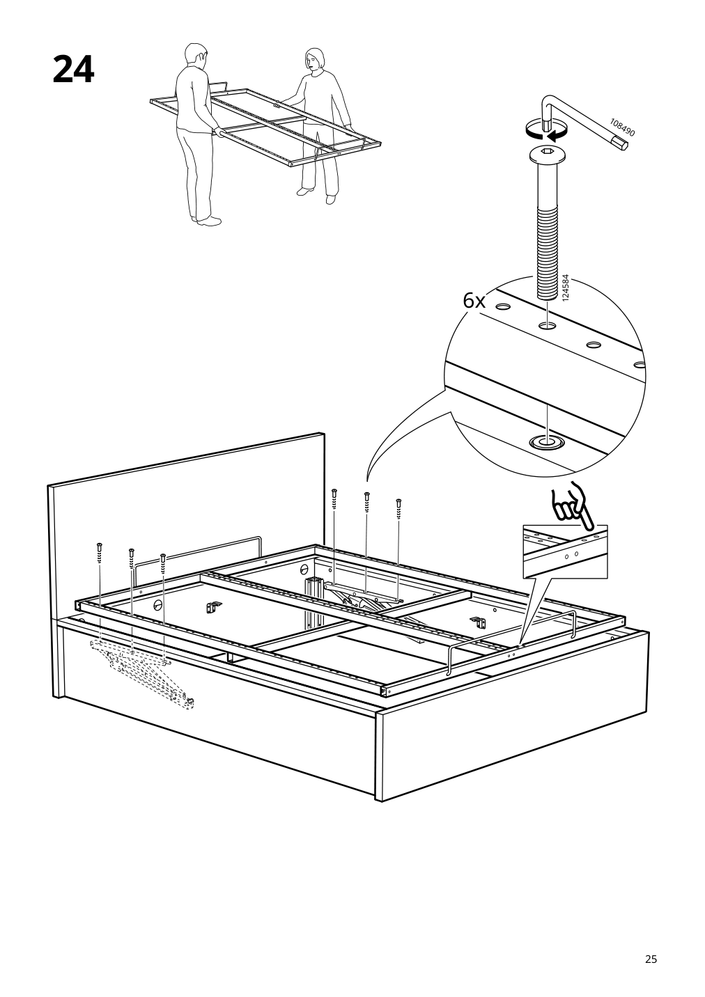 Assembly instructions for IKEA Malm storage bed black brown | Page 25 - IKEA MALM storage bed 704.048.04