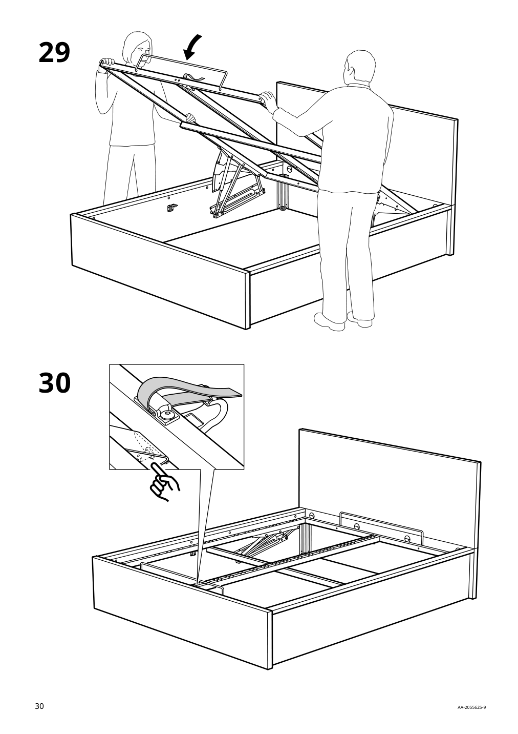 Assembly instructions for IKEA Malm storage bed black brown | Page 30 - IKEA MALM storage bed 704.048.04