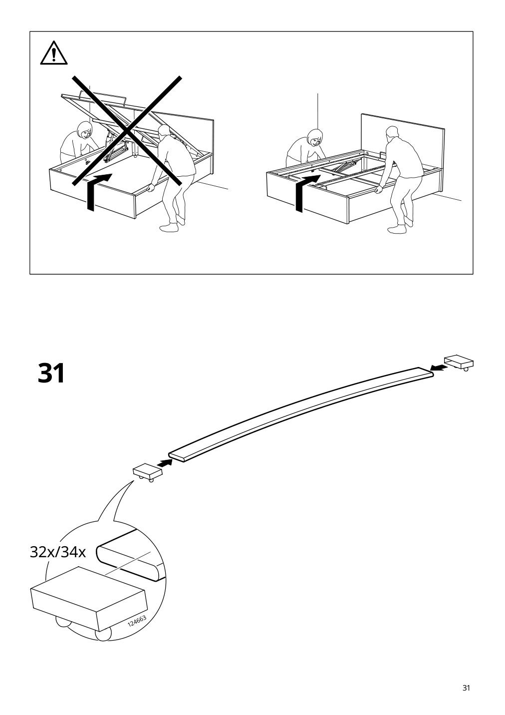 Assembly instructions for IKEA Malm storage bed black brown | Page 31 - IKEA MALM storage bed 704.048.04