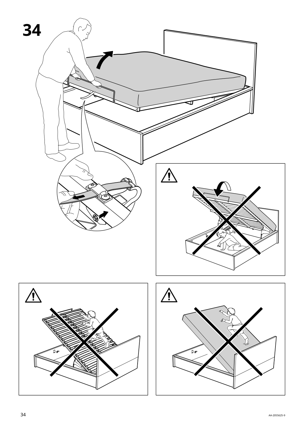 Assembly instructions for IKEA Malm storage bed black brown | Page 34 - IKEA MALM storage bed 704.048.04