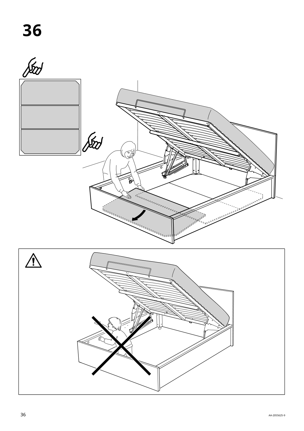 Assembly instructions for IKEA Malm storage bed black brown | Page 36 - IKEA MALM storage bed 704.048.04