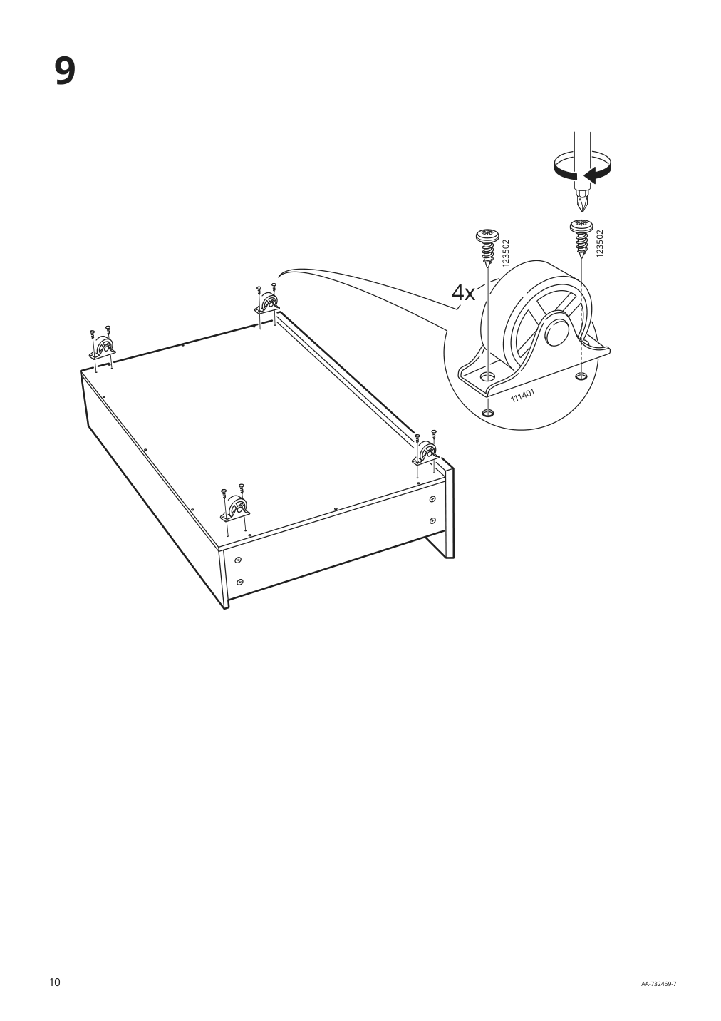 Assembly instructions for IKEA Malm underbed storage box for high bed black brown | Page 10 - IKEA MALM high bed frame/2 storage boxes 091.304.79