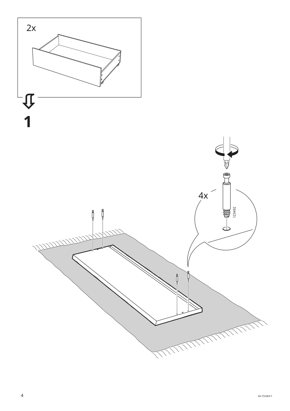 Assembly instructions for IKEA Malm underbed storage box for high bed black brown | Page 4 - IKEA MALM high bed frame/2 storage boxes 091.304.79