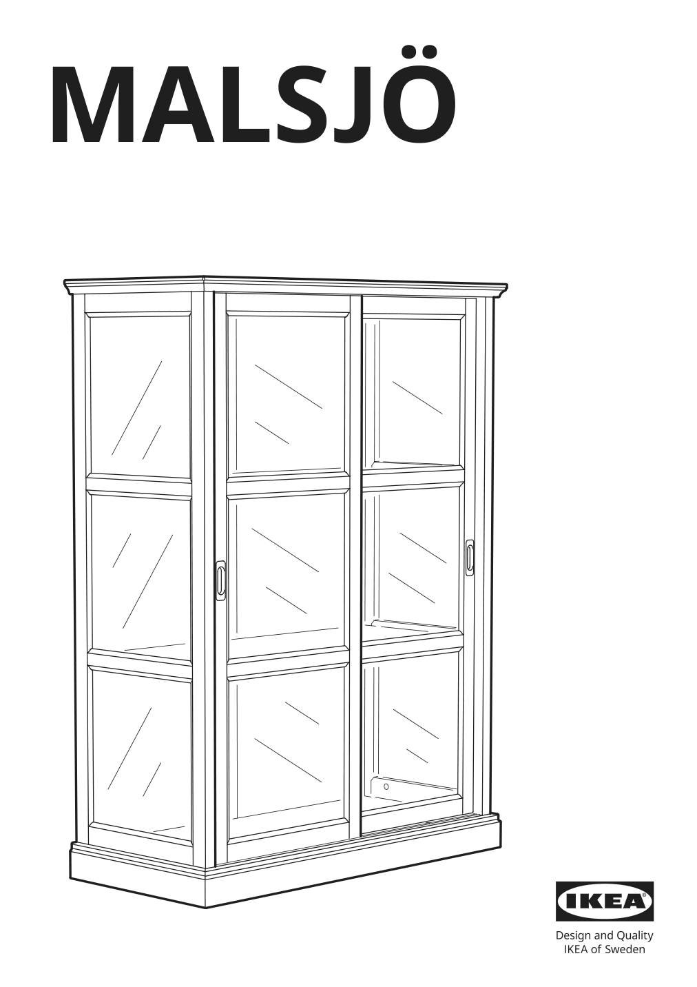 Assembly instructions for IKEA Malsjoe glass door cabinet black stained | Page 1 - IKEA MALSJÖ glass-door cabinet 603.034.81