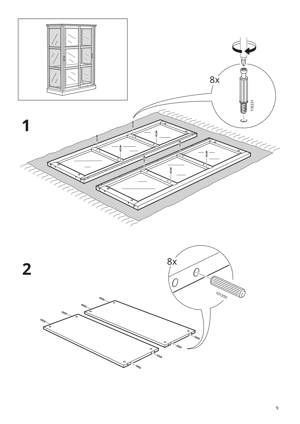 Assembly instructions for IKEA Malsjoe glass door cabinet black stained | Page 9 - IKEA MALSJÖ glass-door cabinet 603.034.81