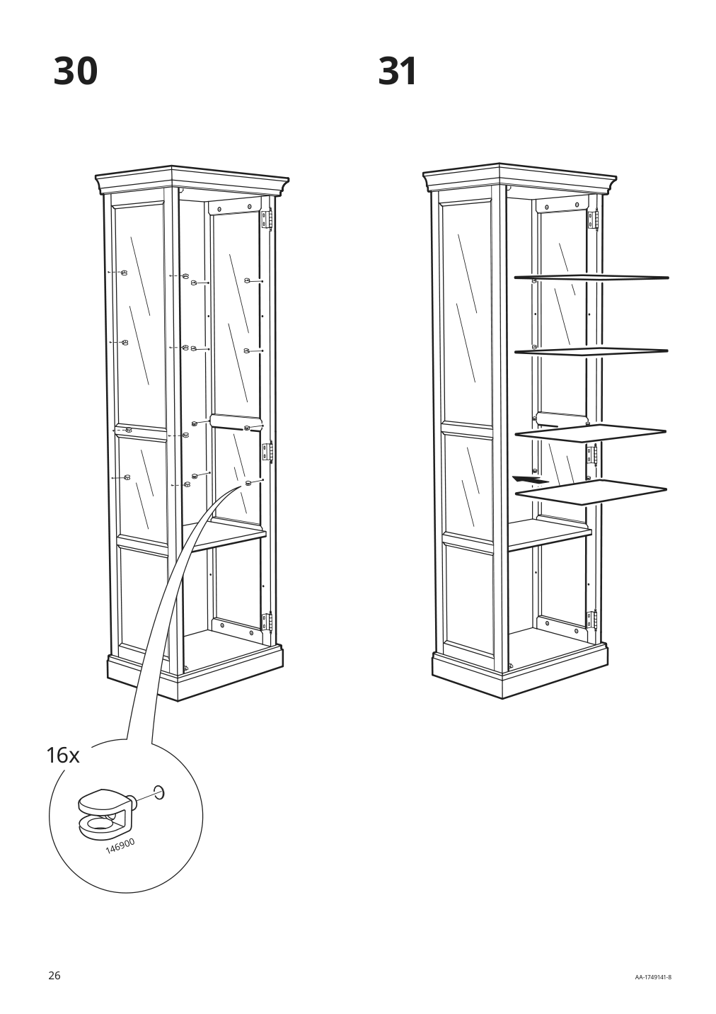 Assembly instructions for IKEA Malsjoe glass door cabinet black stained | Page 26 - IKEA MALSJÖ glass-door cabinet 303.034.87