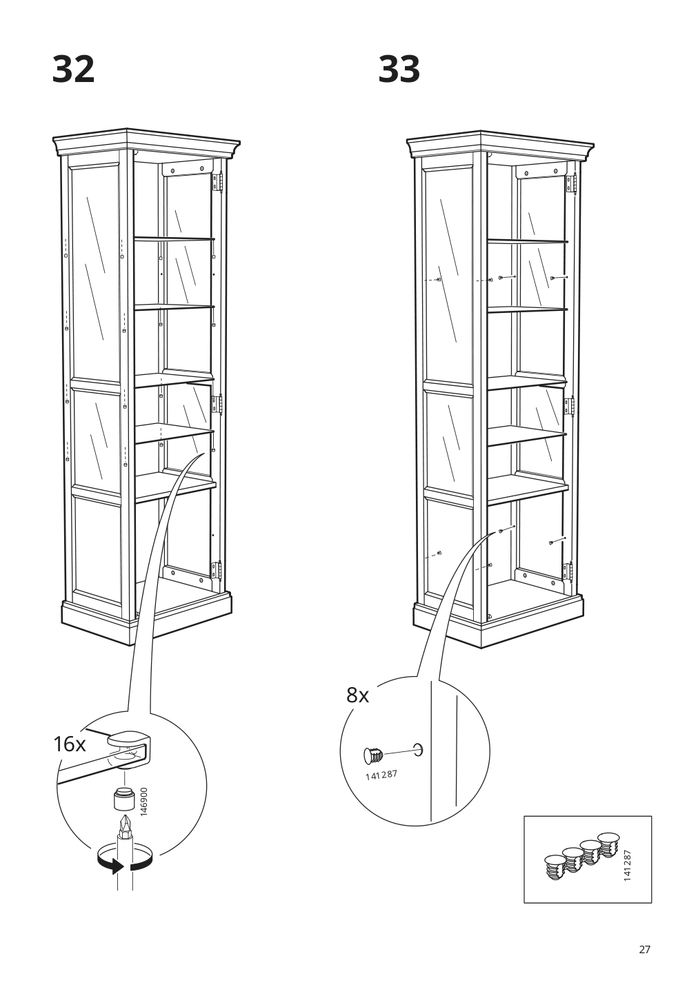 Assembly instructions for IKEA Malsjoe glass door cabinet black stained | Page 27 - IKEA MALSJÖ glass-door cabinet 303.034.87