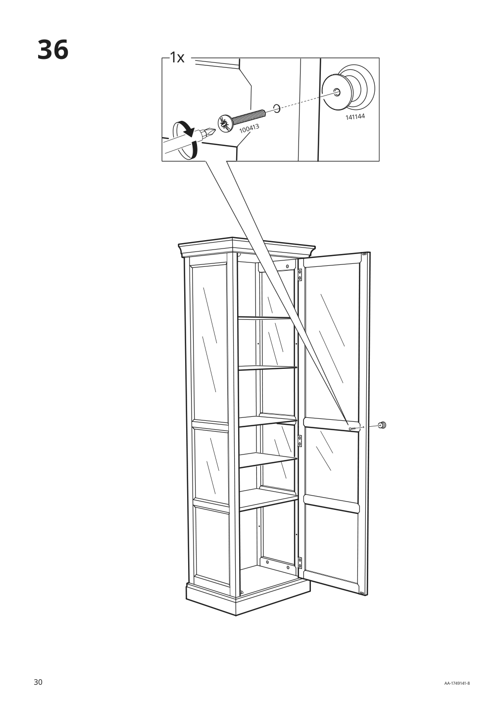 Assembly instructions for IKEA Malsjoe glass door cabinet black stained | Page 30 - IKEA MALSJÖ glass-door cabinet 303.034.87