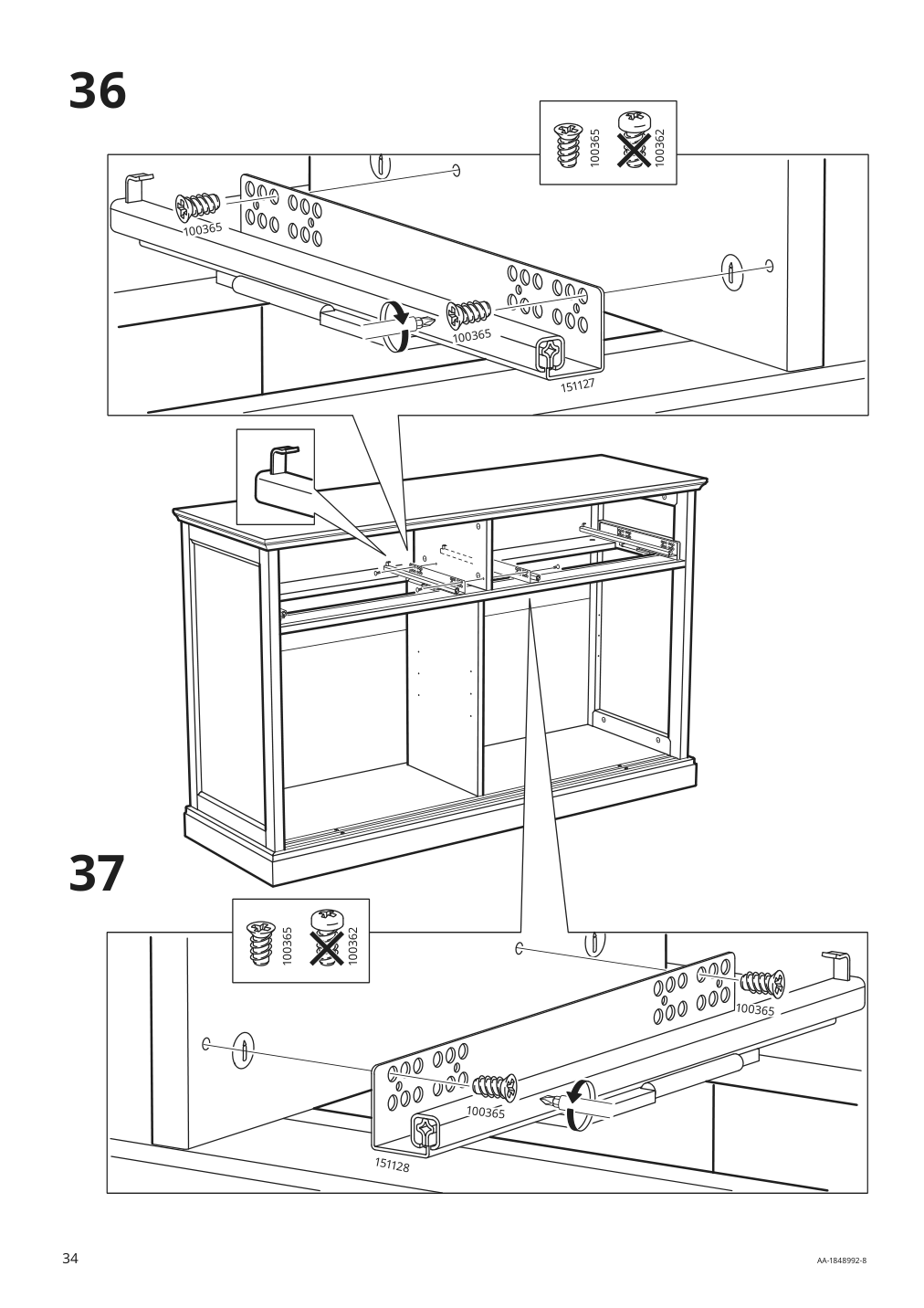 Assembly instructions for IKEA Malsjoe sideboard black stained | Page 34 - IKEA MALSJÖ sideboard 003.277.72