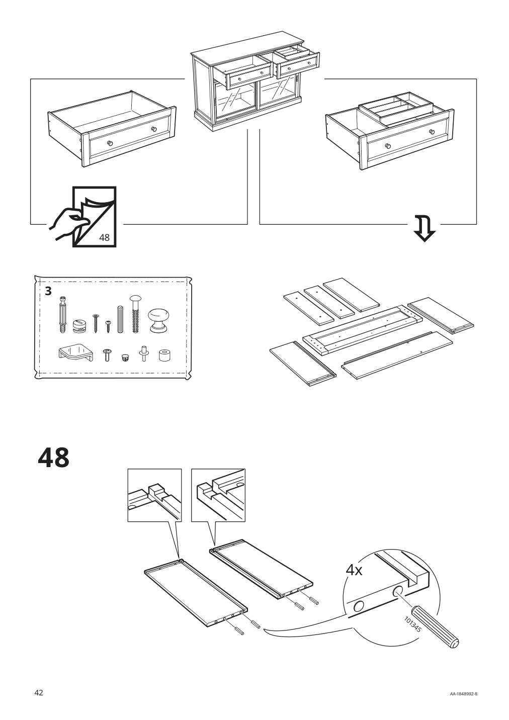 Assembly instructions for IKEA Malsjoe sideboard black stained | Page 42 - IKEA MALSJÖ sideboard 003.277.72