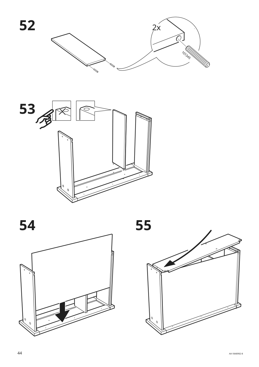 Assembly instructions for IKEA Malsjoe sideboard black stained | Page 44 - IKEA MALSJÖ sideboard 003.277.72