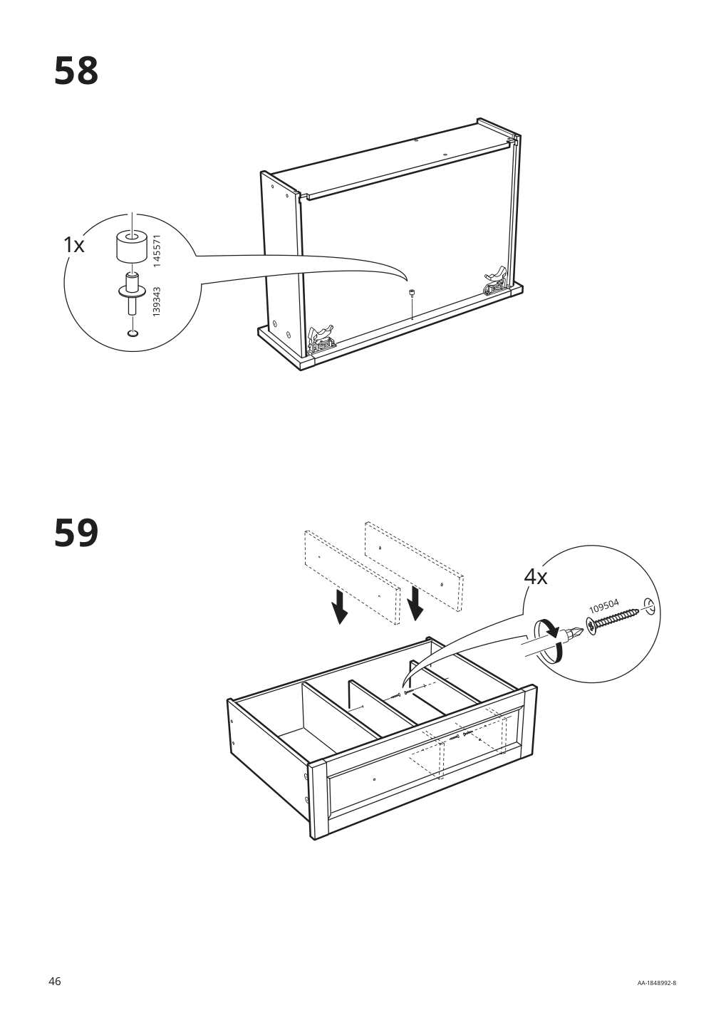 Assembly instructions for IKEA Malsjoe sideboard black stained | Page 46 - IKEA MALSJÖ sideboard 003.277.72