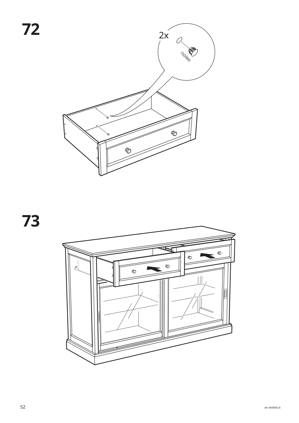 Assembly instructions for IKEA Malsjoe sideboard black stained | Page 52 - IKEA MALSJÖ sideboard 003.277.72