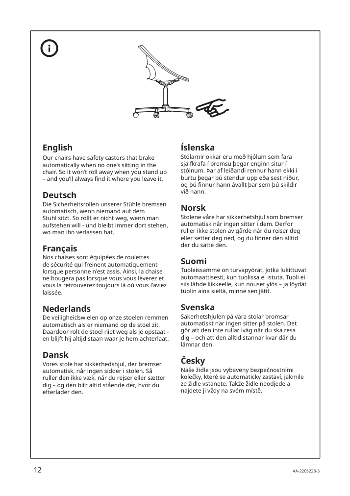 Assembly instructions for IKEA Malskaer chair frame swivel black | Page 12 - IKEA LAGKAPTEN/ELDBERGET / VITTSJÖ desk and storage combination 994.367.67