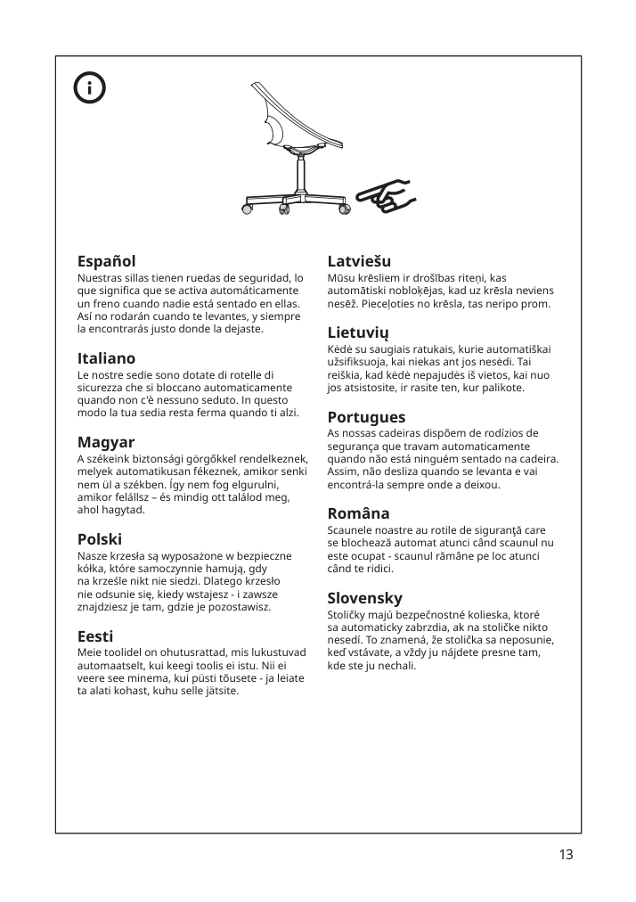 Assembly instructions for IKEA Malskaer chair frame swivel black | Page 13 - IKEA LAGKAPTEN/ELDBERGET / VITTSJÖ desk and storage combination 994.367.67