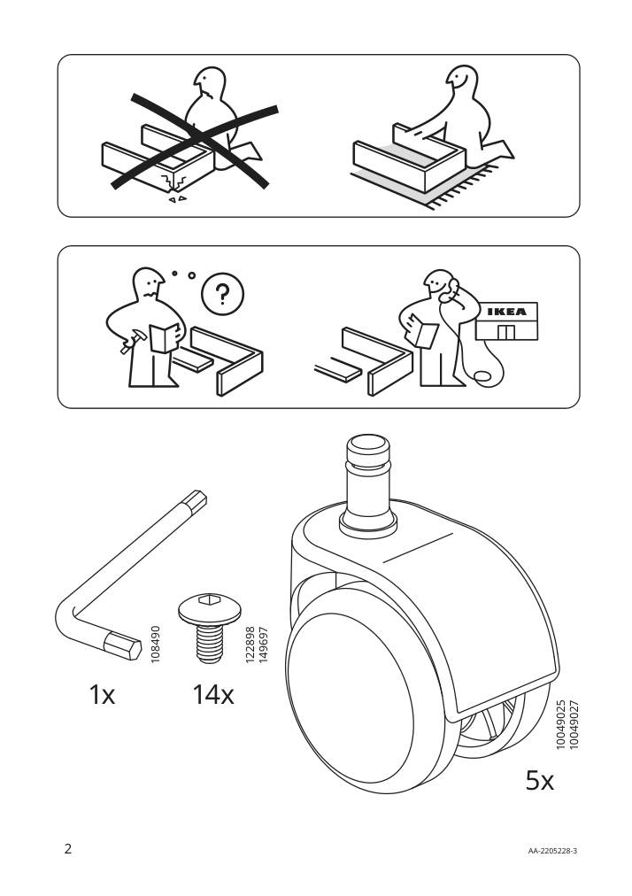 Assembly instructions for IKEA Malskaer chair frame swivel black | Page 2 - IKEA LAGKAPTEN/ELDBERGET / VITTSJÖ desk and storage combination 994.367.67