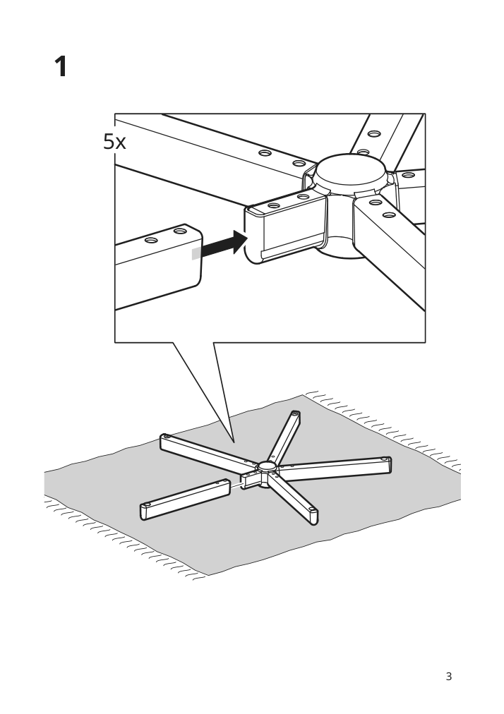 Assembly instructions for IKEA Malskaer chair frame swivel black | Page 3 - IKEA LAGKAPTEN/ELDBERGET / VITTSJÖ desk and storage combination 994.367.67