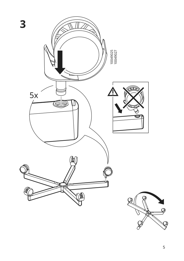 Assembly instructions for IKEA Malskaer chair frame swivel black | Page 5 - IKEA LAGKAPTEN/ELDBERGET / VITTSJÖ desk and storage combination 994.367.67