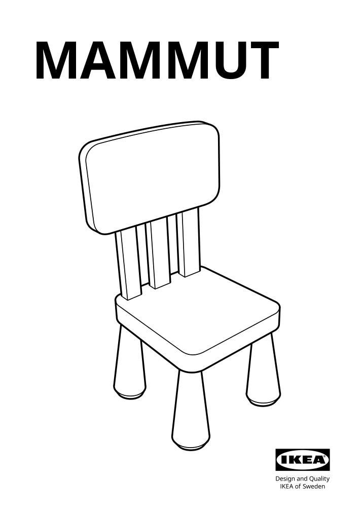 Assembly instructions for IKEA Mammut childrens chair indoor outdoor white | Page 1 - IKEA MAMMUT children's chair 403.653.71