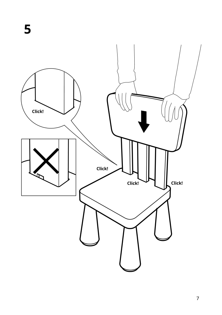 Assembly instructions for IKEA Mammut childrens chair indoor outdoor white | Page 7 - IKEA MAMMUT children's chair 403.653.71