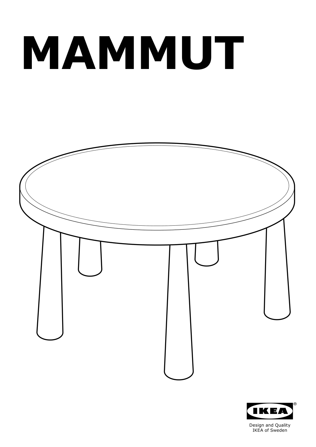 Assembly instructions for IKEA Mammut childrens table indoor outdoor blue | Page 1 - IKEA MAMMUT children's table 903.651.80