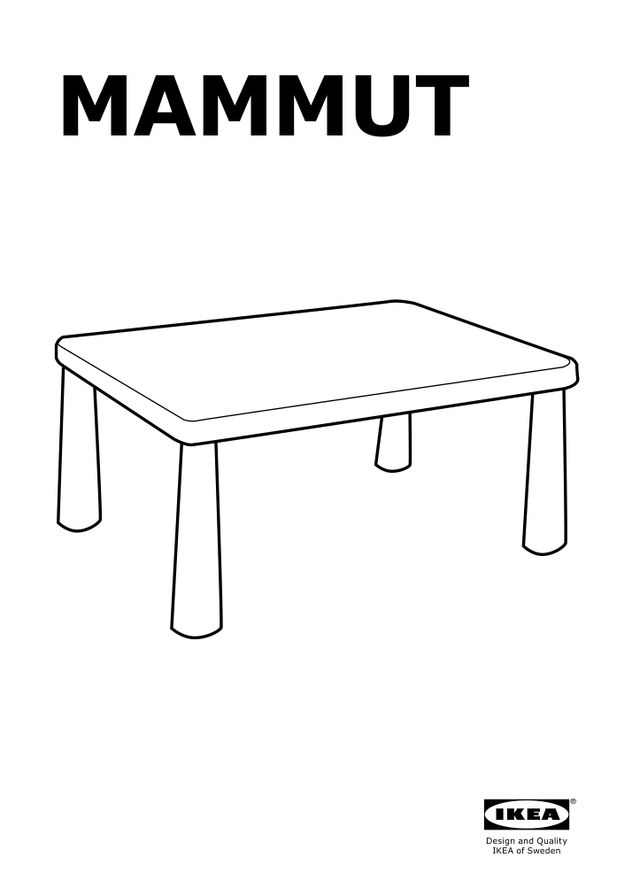 Assembly instructions for IKEA Mammut childrens table indoor outdoor red | Page 1 - IKEA MAMMUT children's table 603.651.67