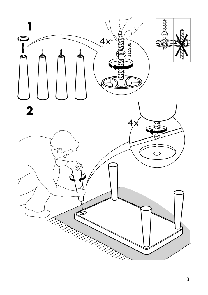 Assembly instructions for IKEA Mammut childrens table indoor outdoor red | Page 3 - IKEA MAMMUT children's table 603.651.67