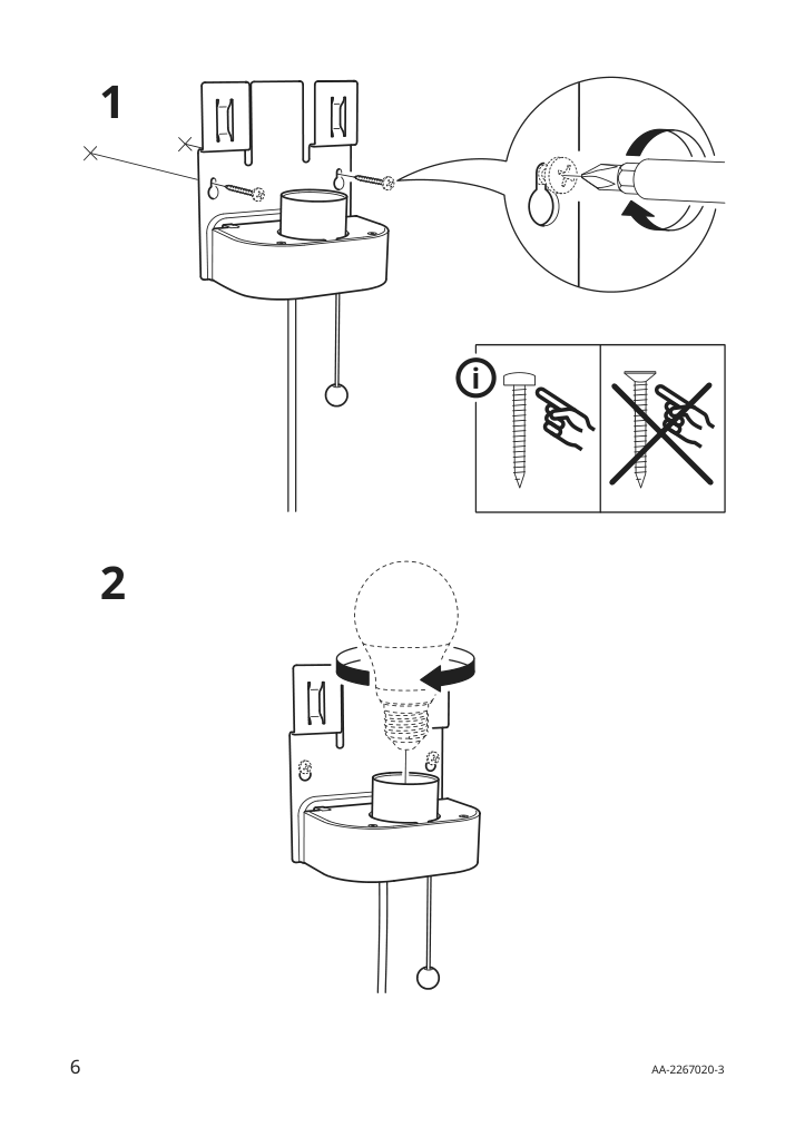 Assembly instructions for IKEA Manalg wall lamp sedge handmade | Page 6 - IKEA MÅNALG wall lamp 604.838.92