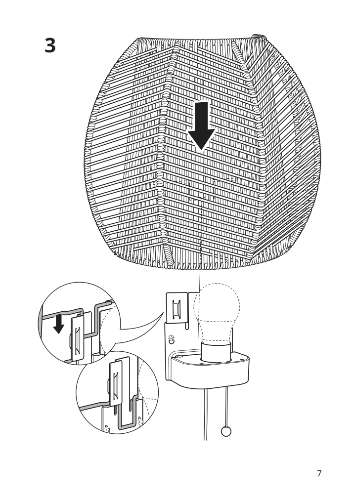 Assembly instructions for IKEA Manalg wall lamp sedge handmade | Page 7 - IKEA MÅNALG wall lamp 604.838.92