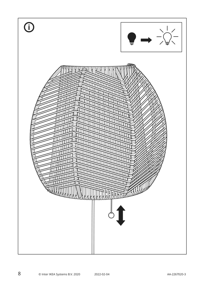 Assembly instructions for IKEA Manalg wall lamp sedge handmade | Page 8 - IKEA MÅNALG wall lamp 604.838.92