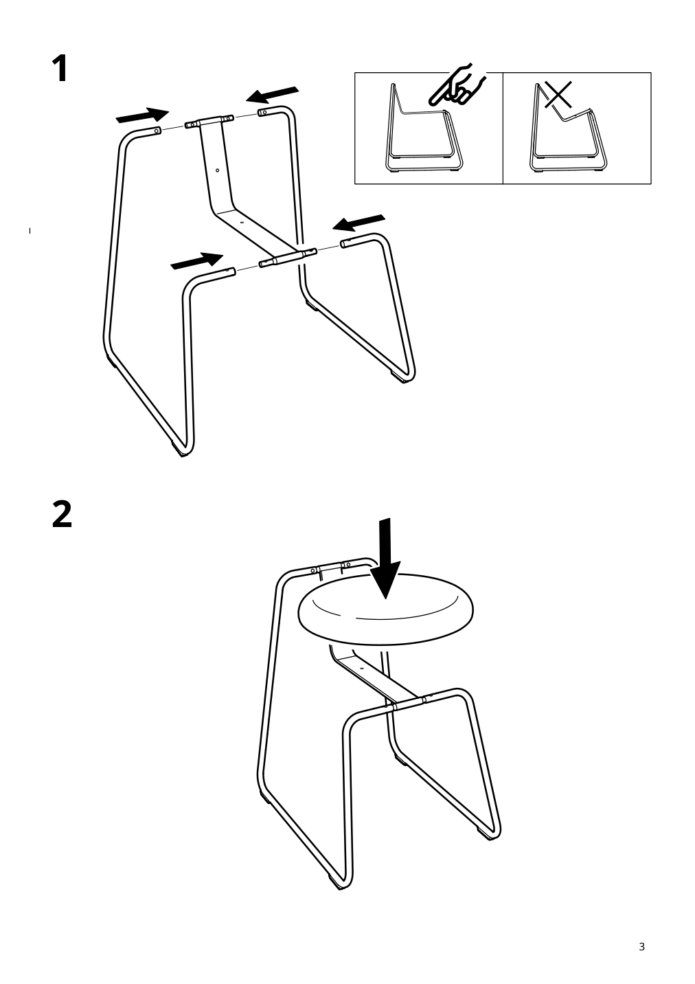 Assembly instructions for IKEA Manhult chair black hakebo gray green | Page 3 - IKEA STENSELE / MÅNHULT table and 2 chairs 995.059.25