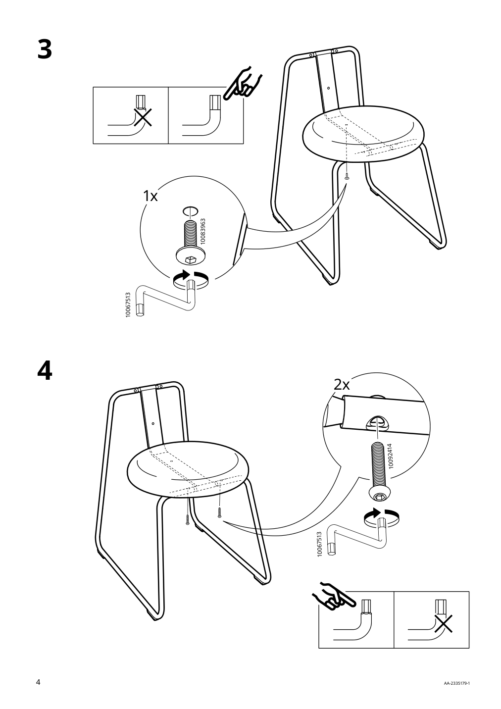 Assembly instructions for IKEA Manhult chair black hakebo gray green | Page 4 - IKEA STENSELE / MÅNHULT table and 2 chairs 995.059.25