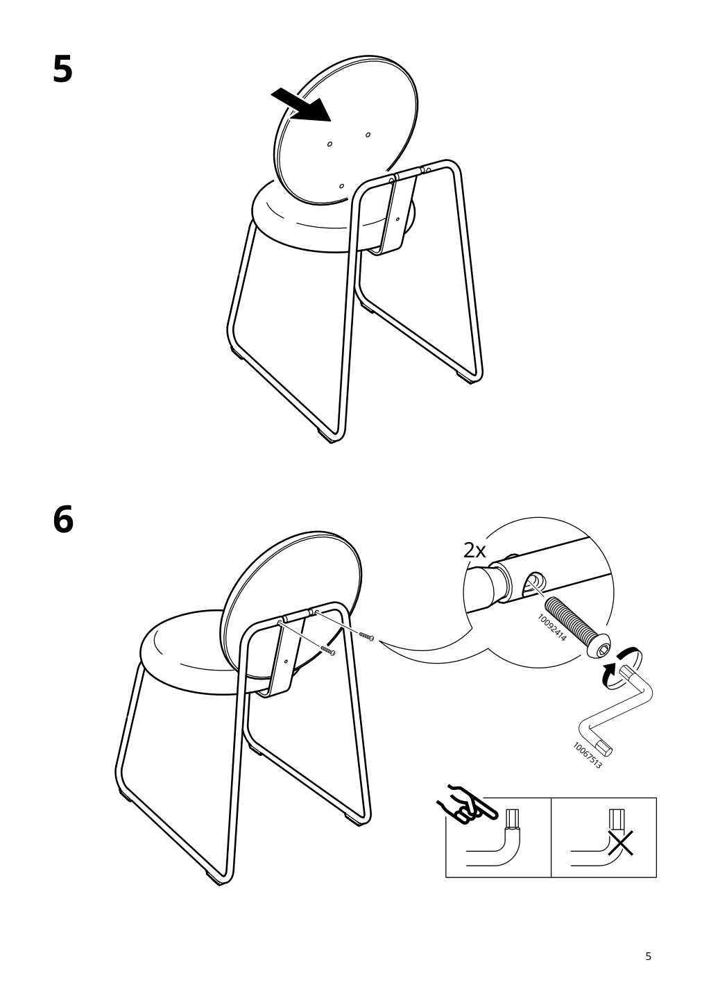 Assembly instructions for IKEA Manhult chair black hakebo gray green | Page 5 - IKEA STENSELE / MÅNHULT table and 2 chairs 995.059.25