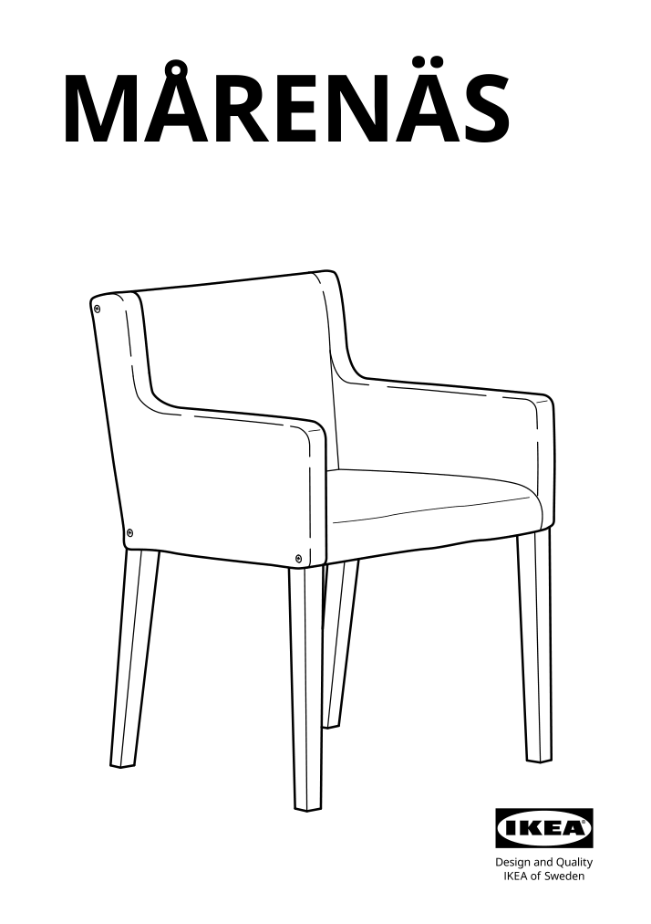 Assembly instructions for IKEA Marenaes chair black | Page 1 - IKEA STRANDTORP / MÅRENÄS table and 6 armchairs 895.188.29