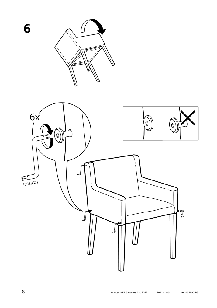 Assembly instructions for IKEA Marenaes chair black | Page 8 - IKEA STRANDTORP / MÅRENÄS table and 6 armchairs 895.188.29