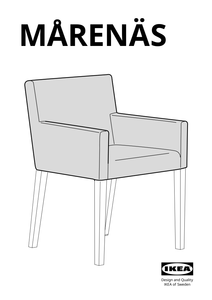 Assembly instructions for IKEA Marenaes chair cover dark gray gunnared | Page 1 - IKEA STRANDTORP / MÅRENÄS table and 6 armchairs 895.188.29