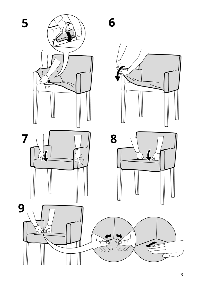 Assembly instructions for IKEA Marenaes chair cover dark gray gunnared | Page 3 - IKEA STRANDTORP / MÅRENÄS table and 6 armchairs 895.188.29