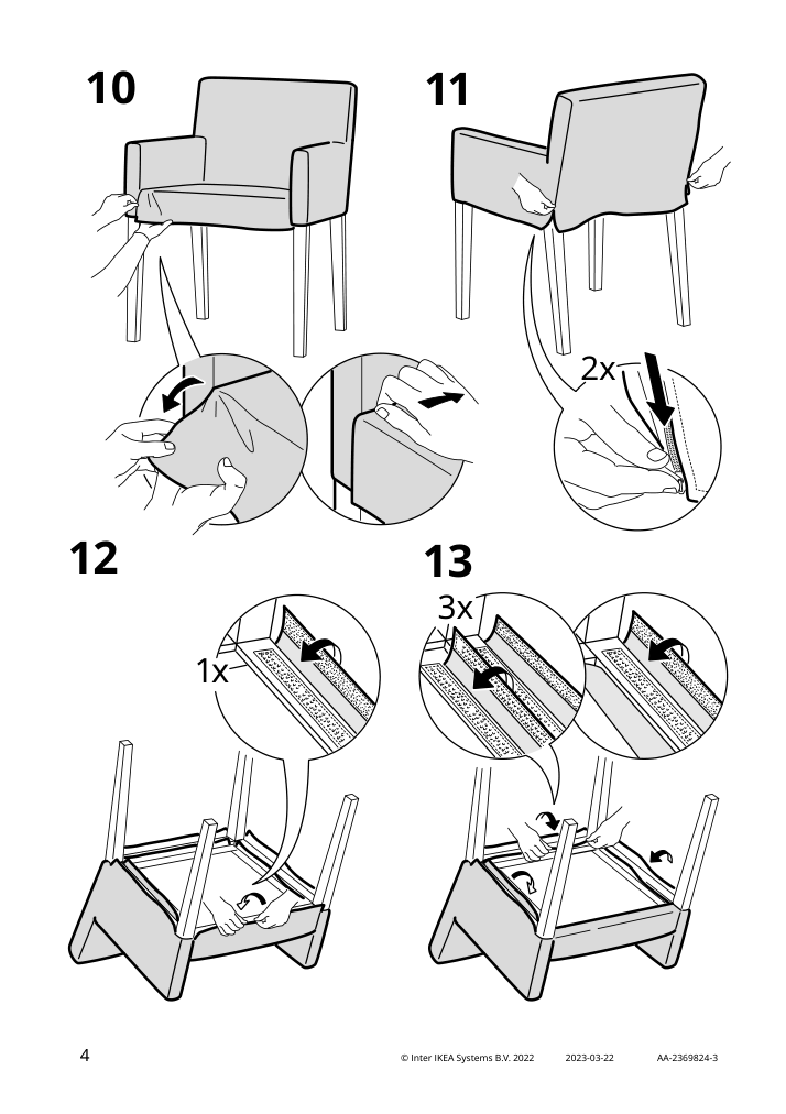 Assembly instructions for IKEA Marenaes chair cover dark gray gunnared | Page 4 - IKEA STRANDTORP / MÅRENÄS table and 6 armchairs 895.188.29