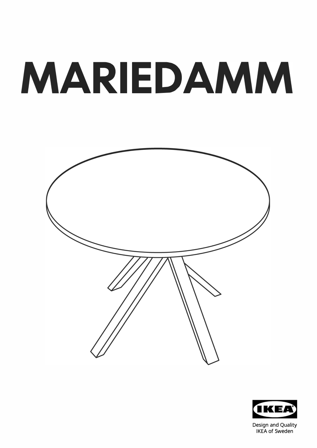 Assembly instructions for IKEA Mariedamm table black marble effect | Page 1 - IKEA MARIEDAMM table 704.926.45