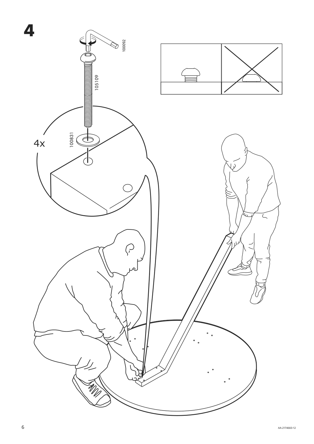 Assembly instructions for IKEA Mariedamm table black marble effect | Page 6 - IKEA MARIEDAMM table 704.926.45