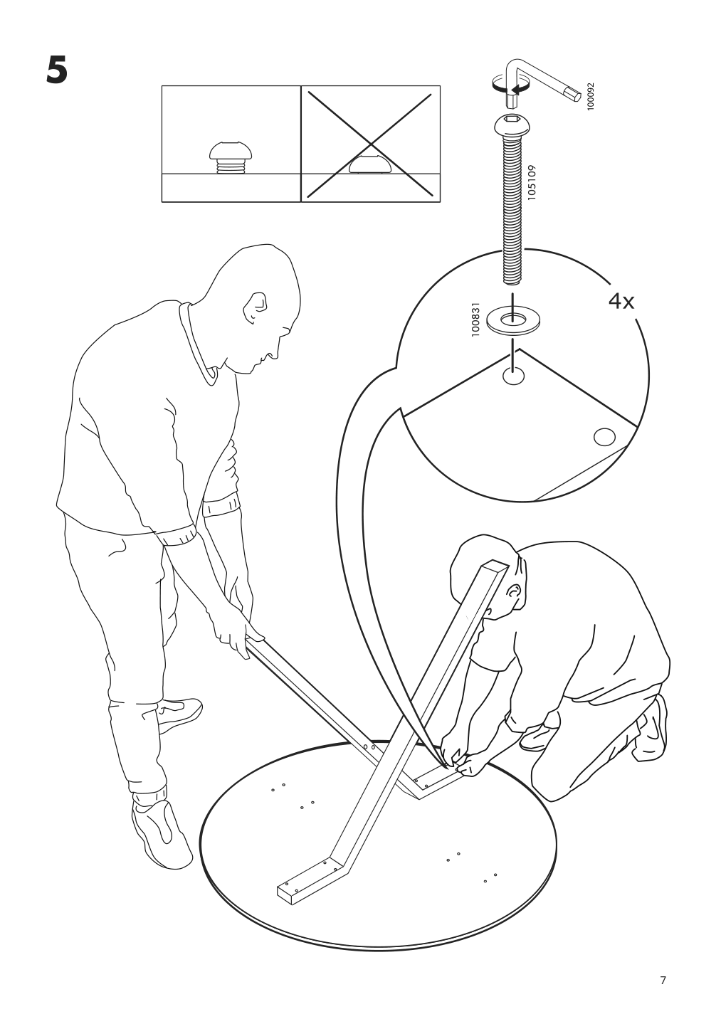 Assembly instructions for IKEA Mariedamm table black marble effect | Page 7 - IKEA MARIEDAMM table 704.926.45