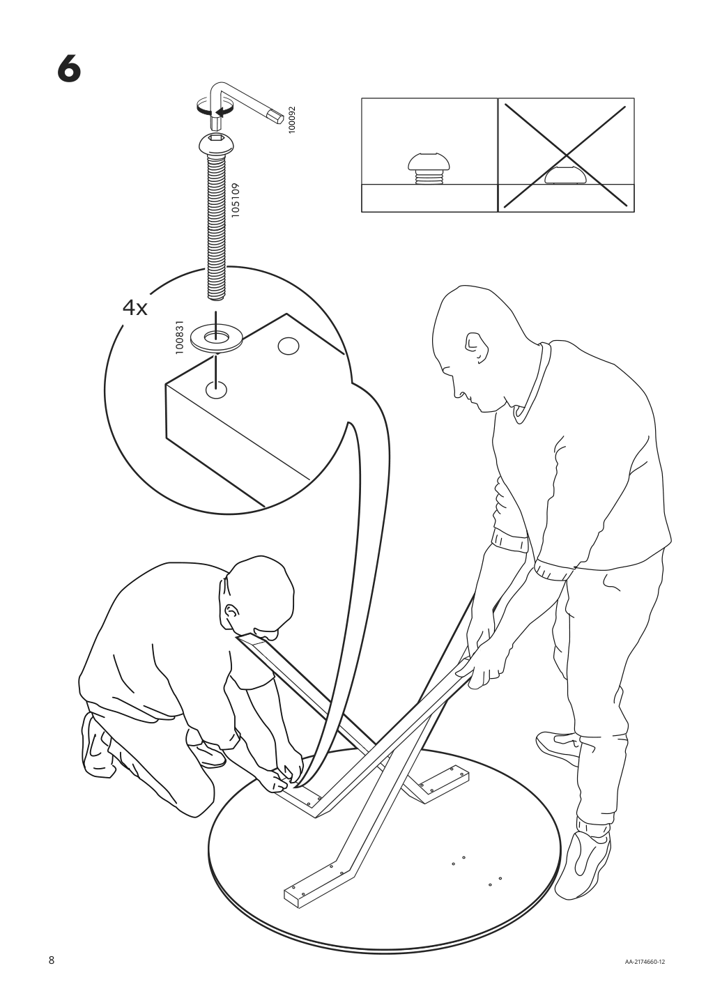 Assembly instructions for IKEA Mariedamm table black marble effect | Page 8 - IKEA MARIEDAMM table 704.926.45