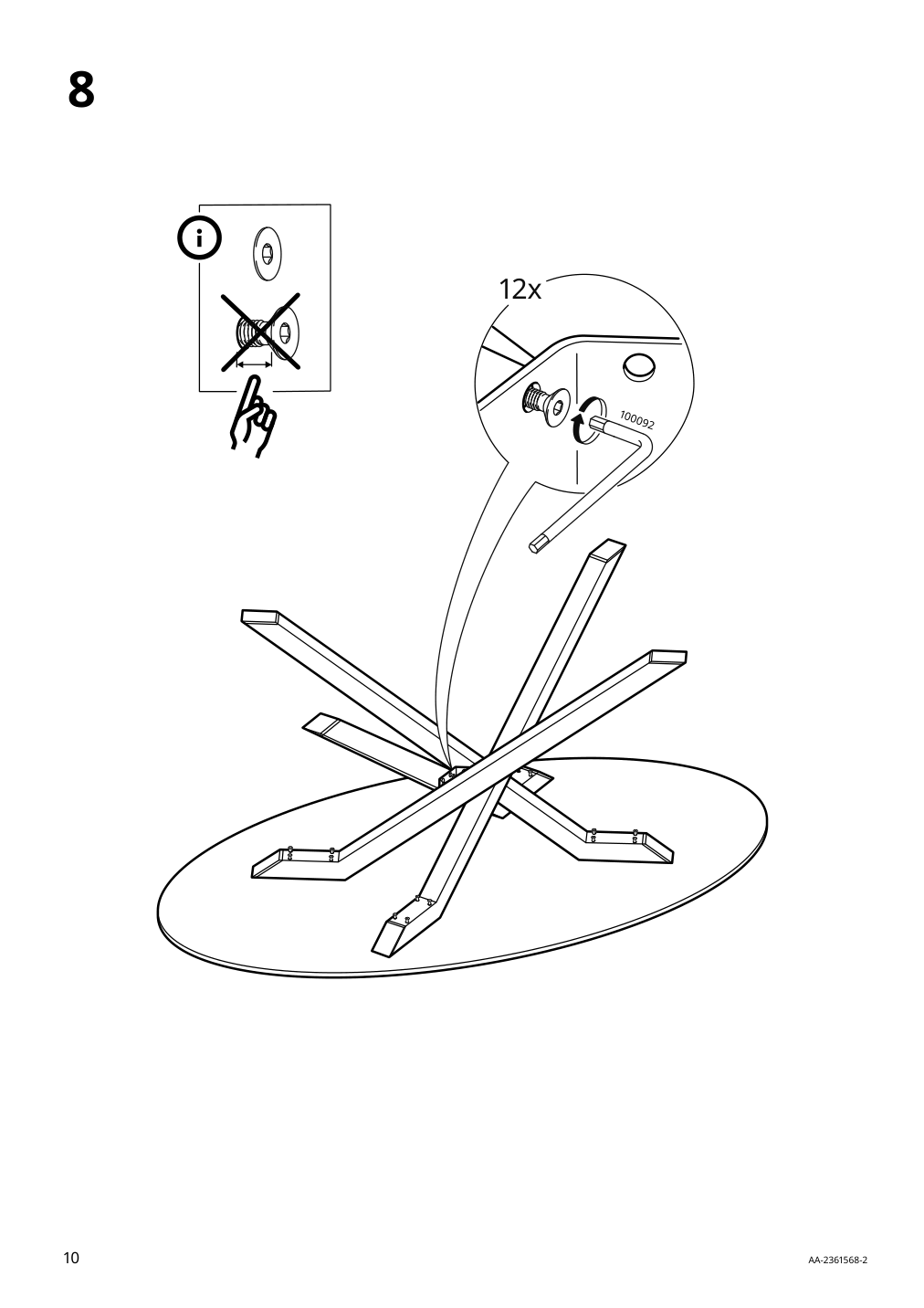 Assembly instructions for IKEA Mariedamm table black marble effect | Page 10 - IKEA MARIEDAMM table 205.761.24