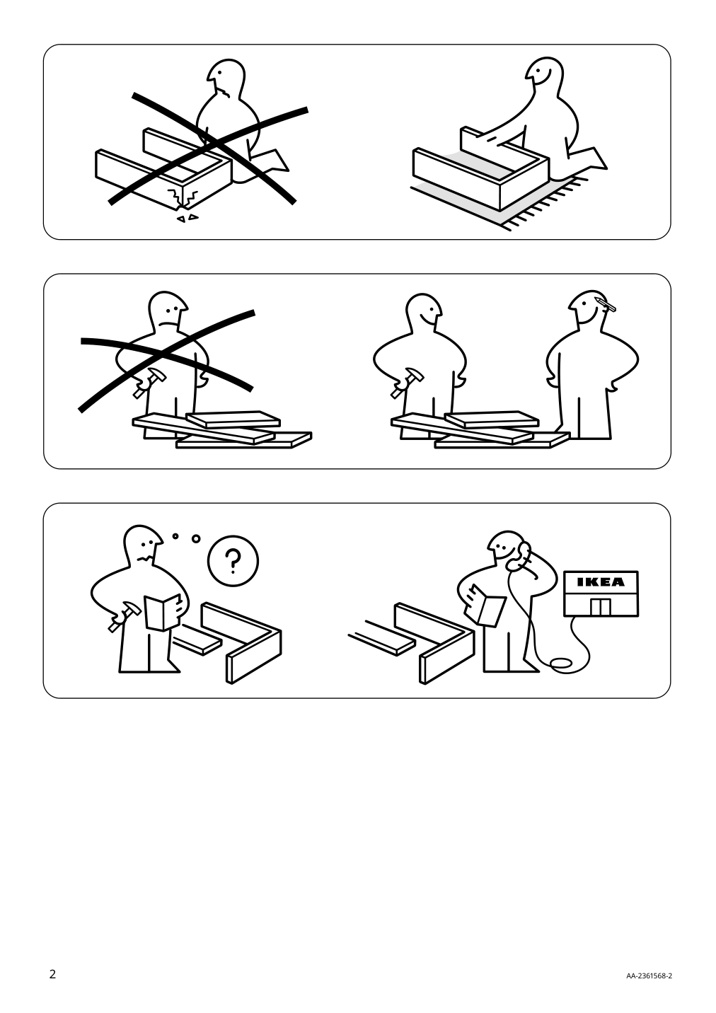 Assembly instructions for IKEA Mariedamm table black marble effect | Page 2 - IKEA MARIEDAMM table 205.761.24