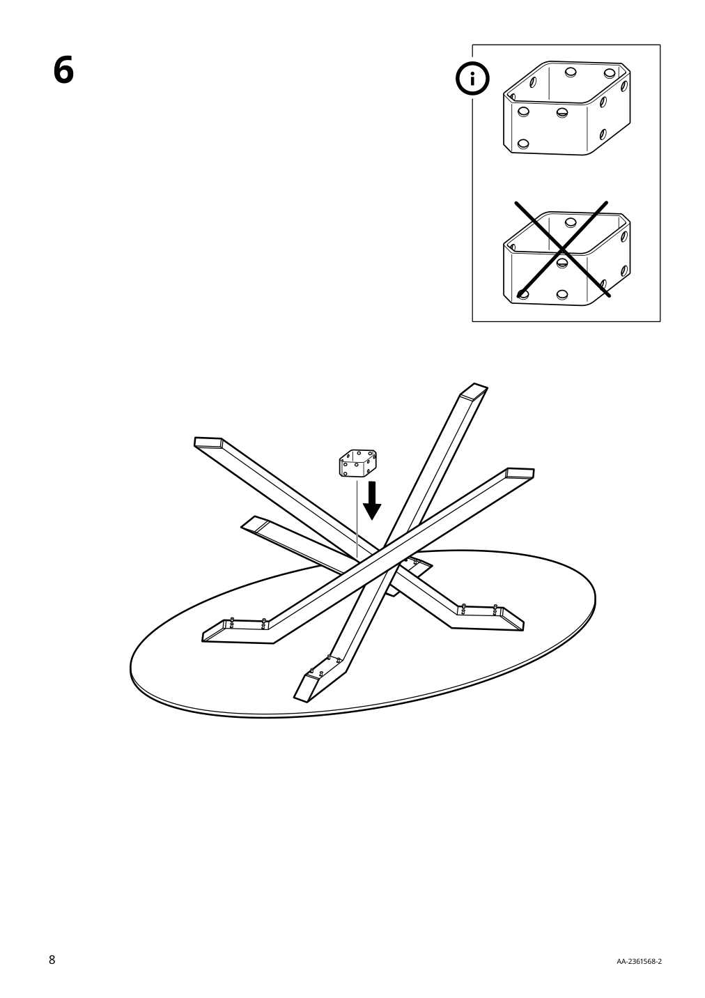 Assembly instructions for IKEA Mariedamm table black marble effect | Page 8 - IKEA MARIEDAMM table 205.761.24