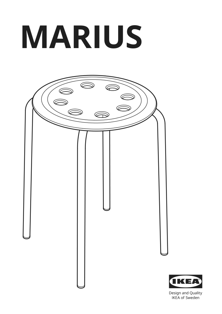 Assembly instructions for IKEA Marius stool black | Page 1 - IKEA MARIUS stool 101.356.59