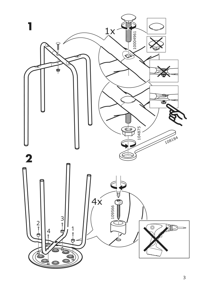 Assembly instructions for IKEA Marius stool black | Page 3 - IKEA MARIUS stool 101.356.59