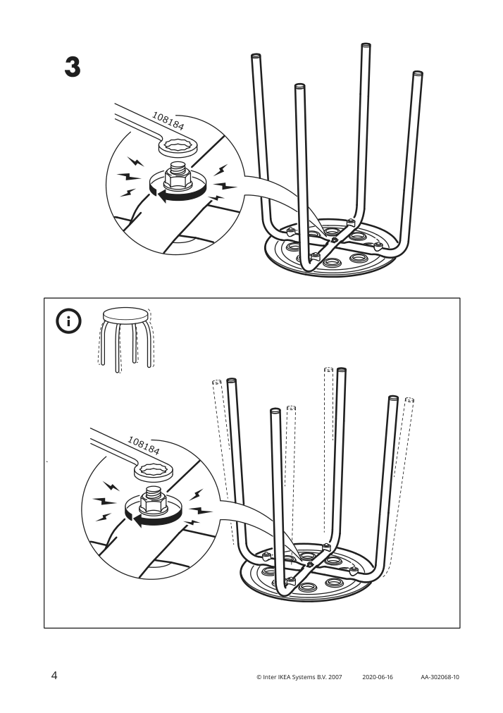 Assembly instructions for IKEA Marius stool black | Page 4 - IKEA MARIUS stool 101.356.59