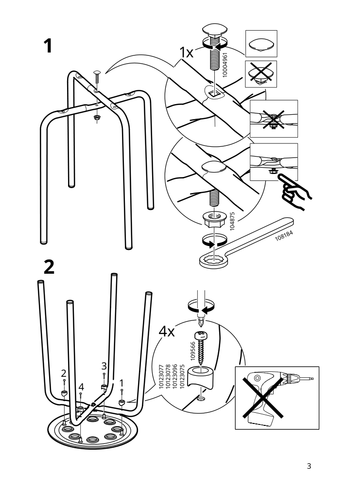 Assembly instructions for IKEA Marius stool black | Page 3 - IKEA MELLTORP / MARIUS table and 2 stools 990.117.64