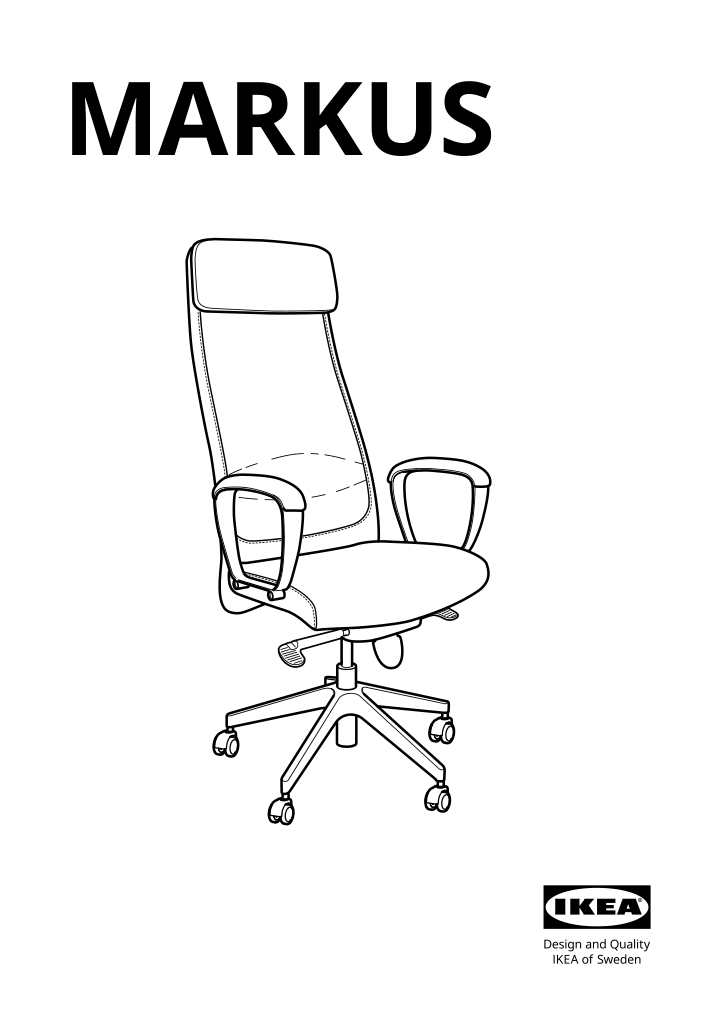 Assembly instructions for IKEA Markus office chair vissle dark gray | Page 1 - IKEA MARKUS office chair 702.611.50